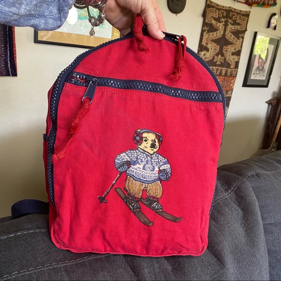 Vintage Ralph Lauren skiing teddy bear bac…